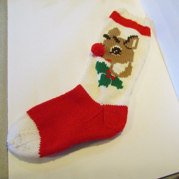Other - vintage handmade Ruldoph the Red Nose Reindeer Christmas stocking